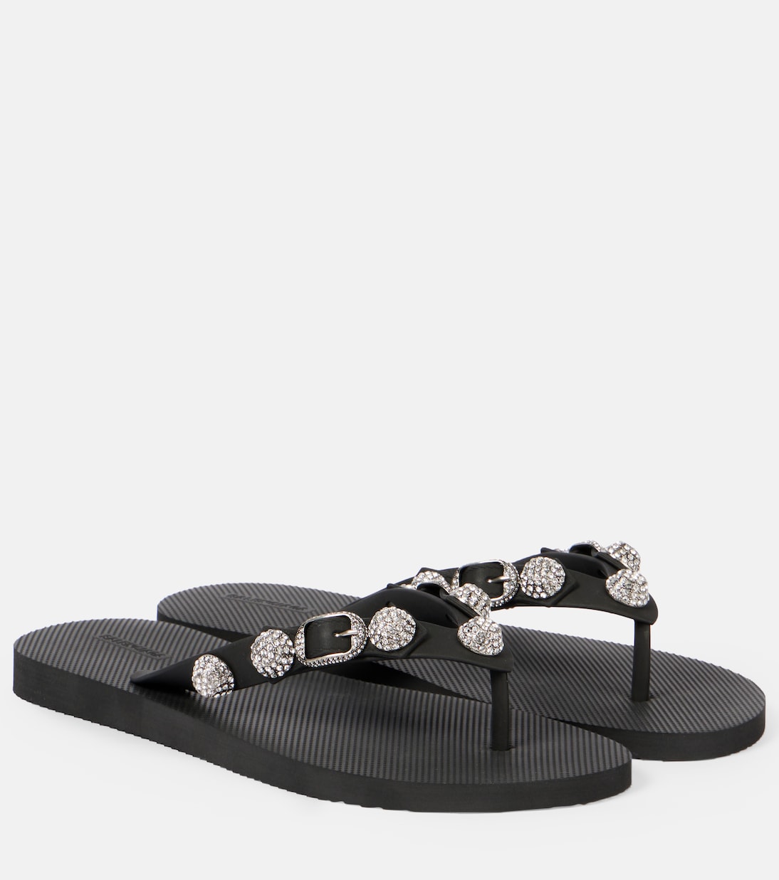 Каголе босоножки-танга с кристаллами Balenciaga, Black/Silver