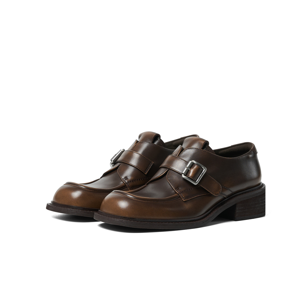 Faytobe Женские повседневные туфли-лодочки коричневые глянцевые, цвет Brown Polished