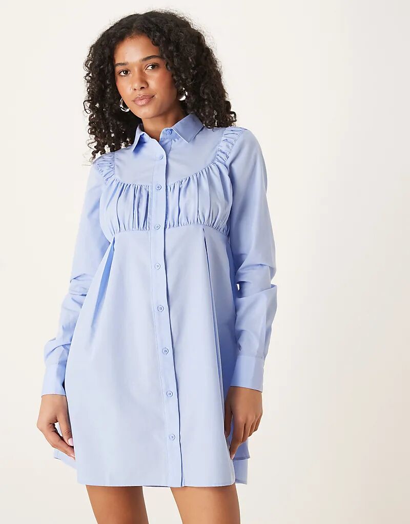 

Платье-рубашка мини с отделкой на груди ASOS DESIGN синего цвета