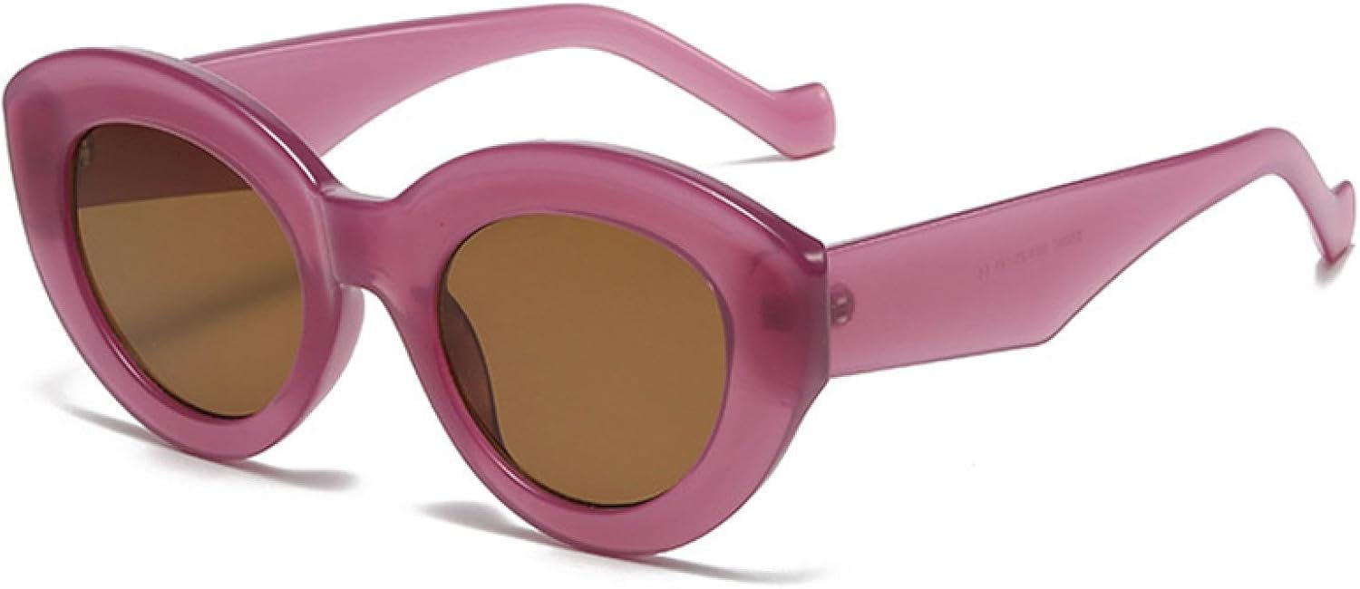 

Популярные модные большие солнцезащитные очки «кошачий глаз» для женщин, ретро-очки с леопардовым принтом, солнцезащитные очки UV400 для мужчин, овальные очки VVTWSSW, Purple Tea