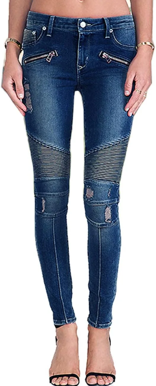 

Cresay женские джинсы с эффектом разрушения