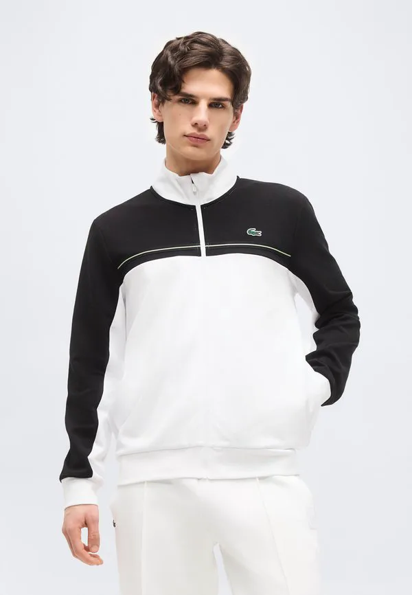 Тренировочная куртка Lacoste Sport для тенниса, влагоотводящая, черный/белый
