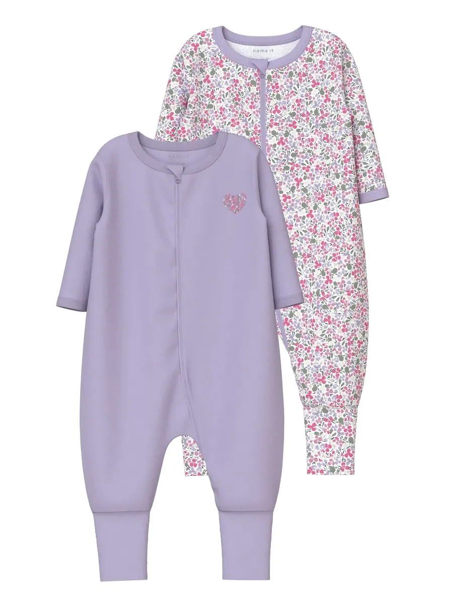 

Пижамы Name It "NBFNIGHTSUIT 2P ZIP FF PETIT FLOWER NOOS" (комплект, 2 шт.), цвет Pastel Lilac
