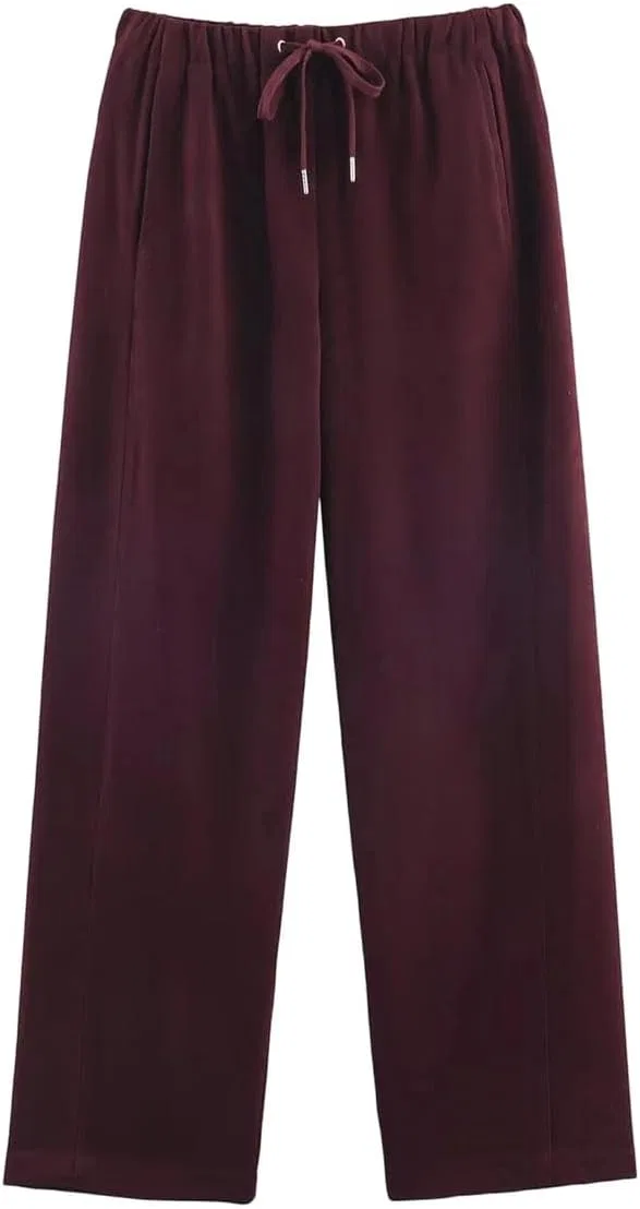 Женский спортивный костюм, худи с капюшоном и широкие штаны, Polyester, 1