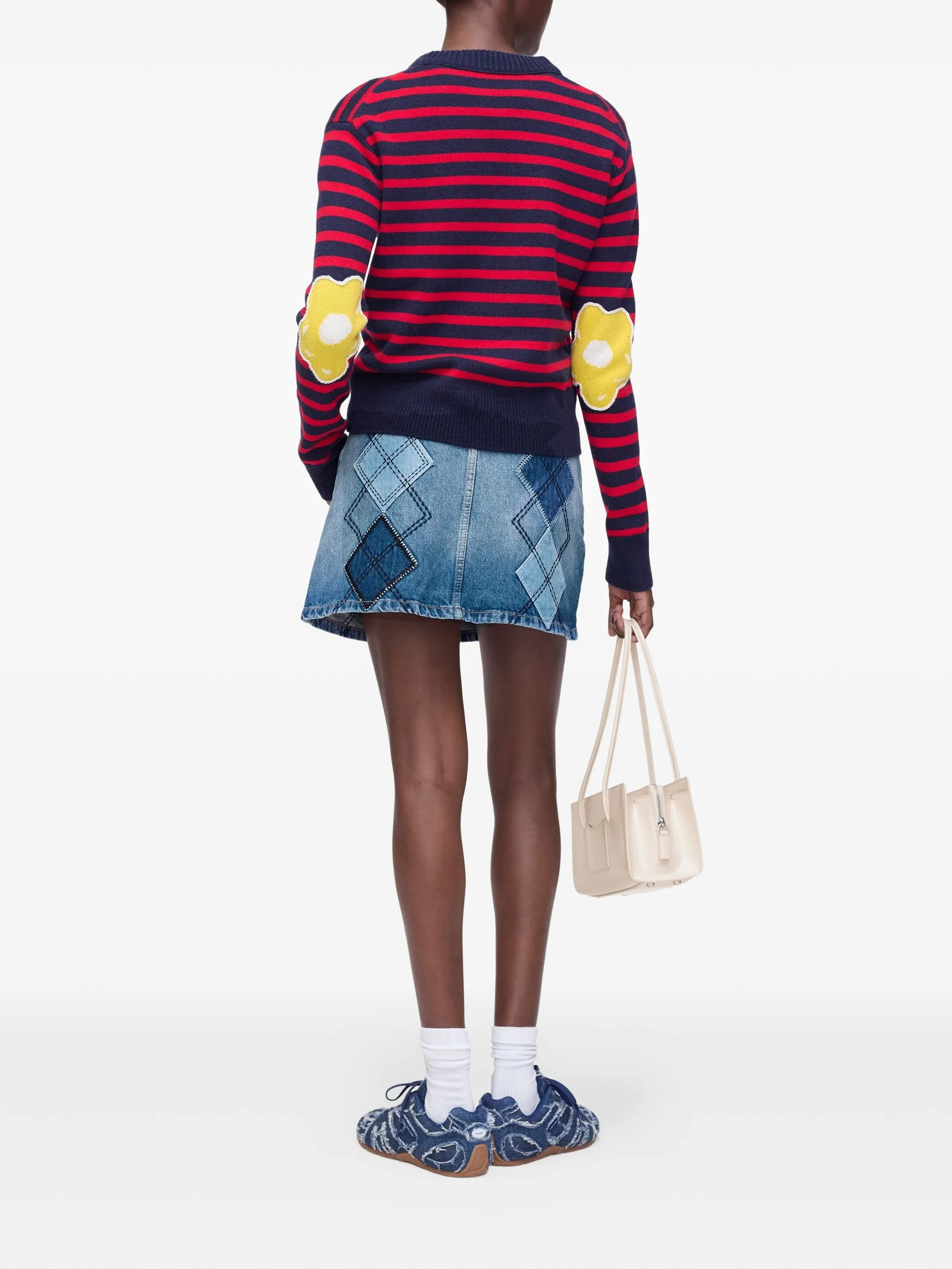 Полосатый свитер с цветочным декором Marc Jacobs, красный — фото 3