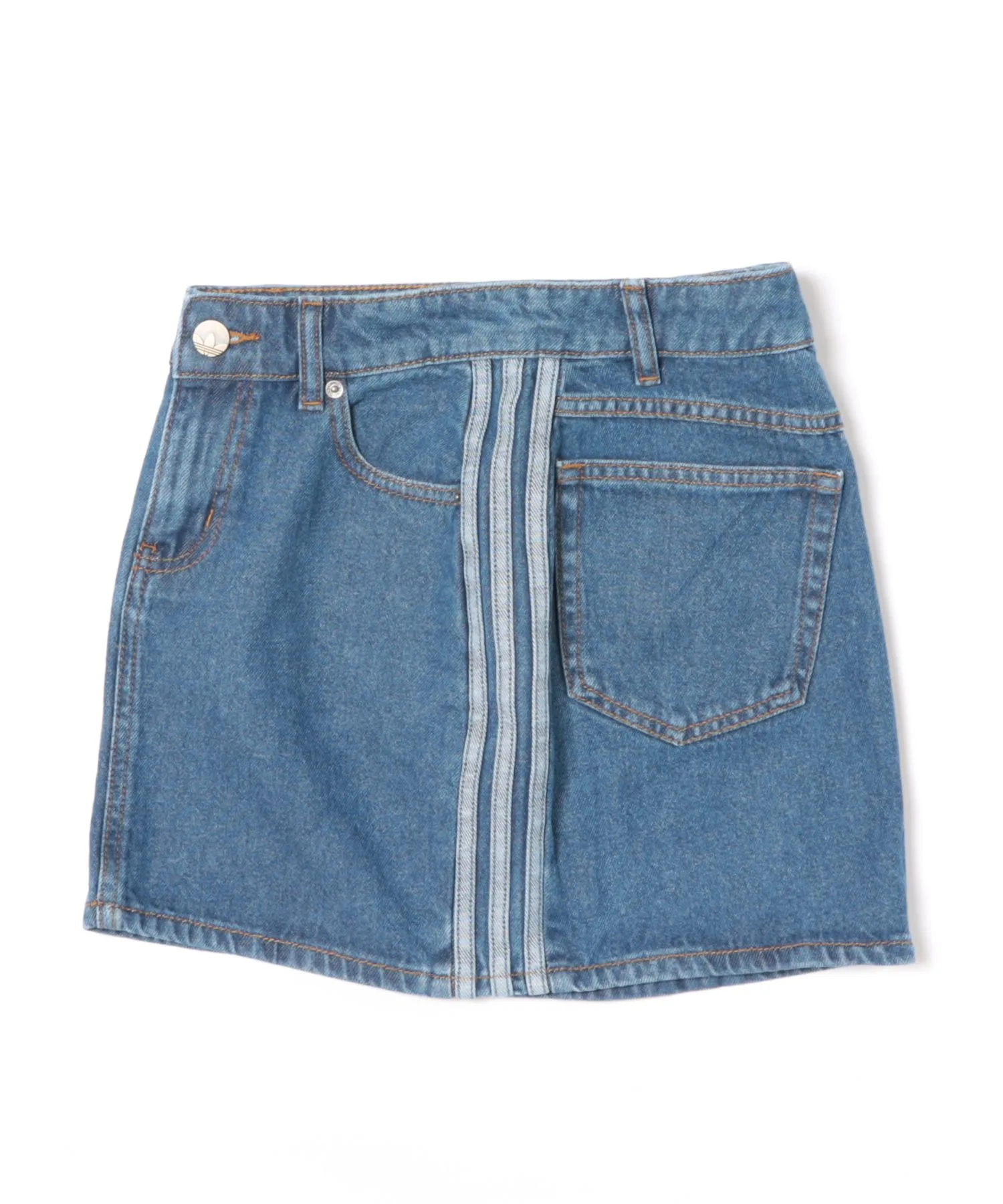 Женская джинсовая юбка с тремя полосками 3ST DENIM SKIRT adidas синяя — фото 3