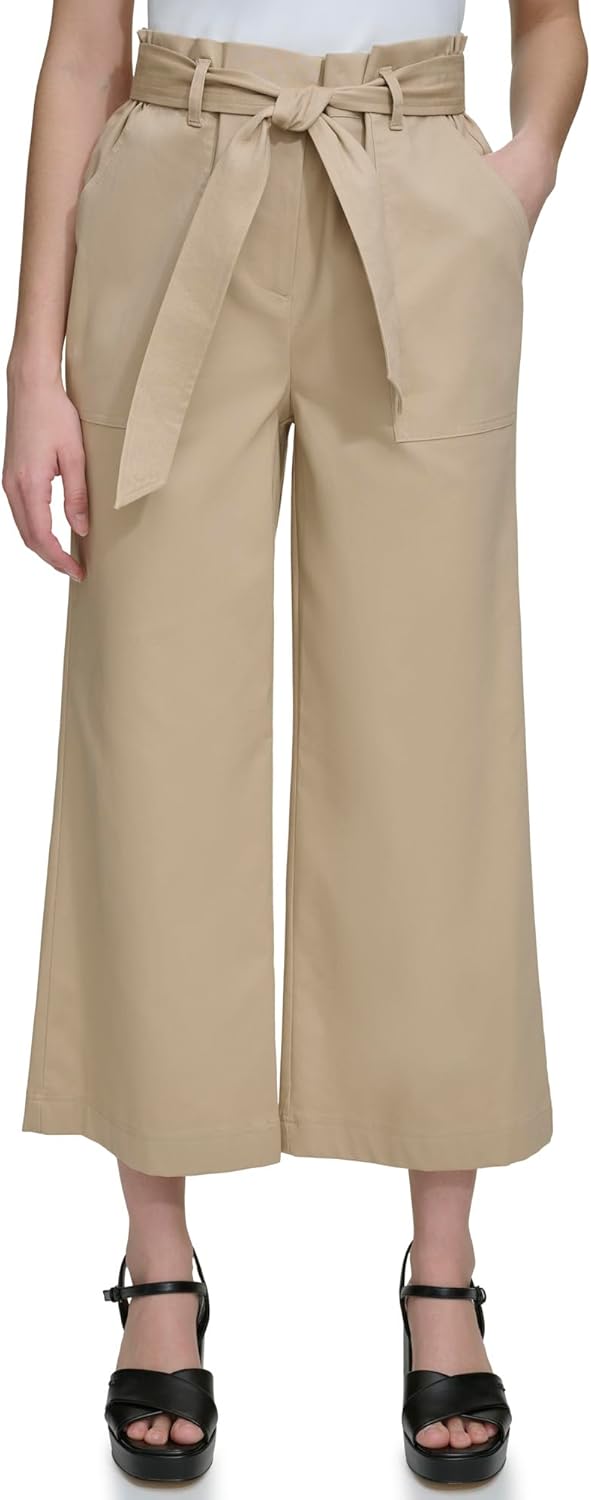 

Женские укороченные широкие брюки Calvin Klein с ремнем, Nomad