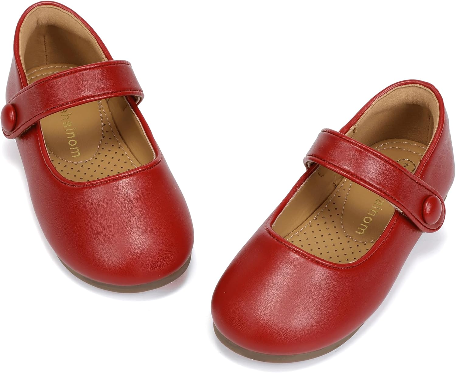 

Детские туфли для девочек Hehainom с ремешком Mary Jane, балетки, для девочек, для цветочной девочки, малышей, на свадьбу, вечеринку и в школу, Redpu