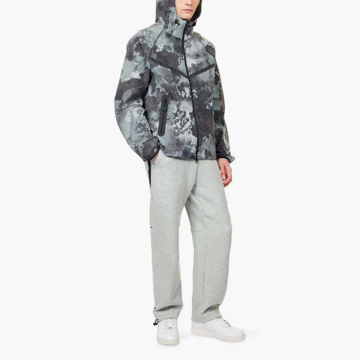 Техническая куртка-ветровка с принтом dri-fit Nike, черный — фото 2