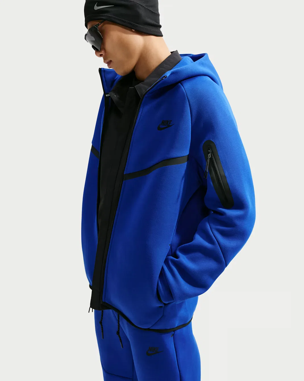 Мужская флисовая ветровка на молнии Nike Tech, Old Royal/Black — фото 3