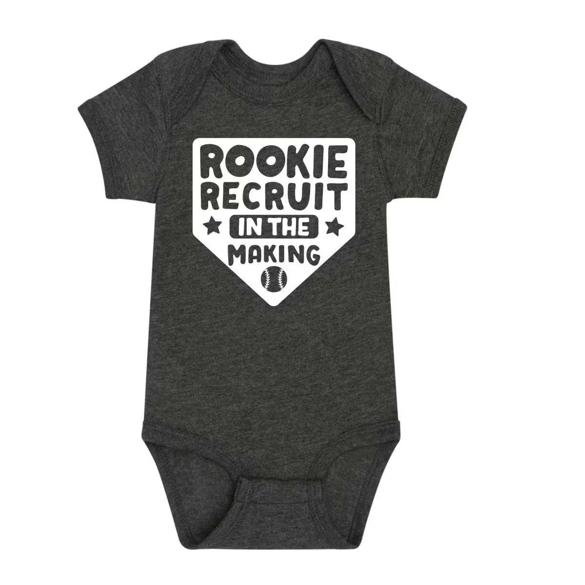 Боди-комбинезон с принтом Rookie Recruit Instant Message, heather charcoal