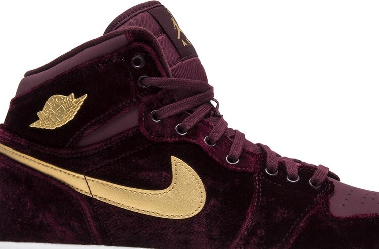 Кроссовки Air Jordan 1 Heiress GG Velvet, красный — фото 2