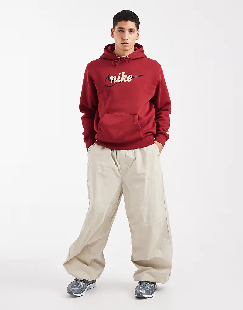 Худи с логотипом Nike Club, бордовый — фото 2