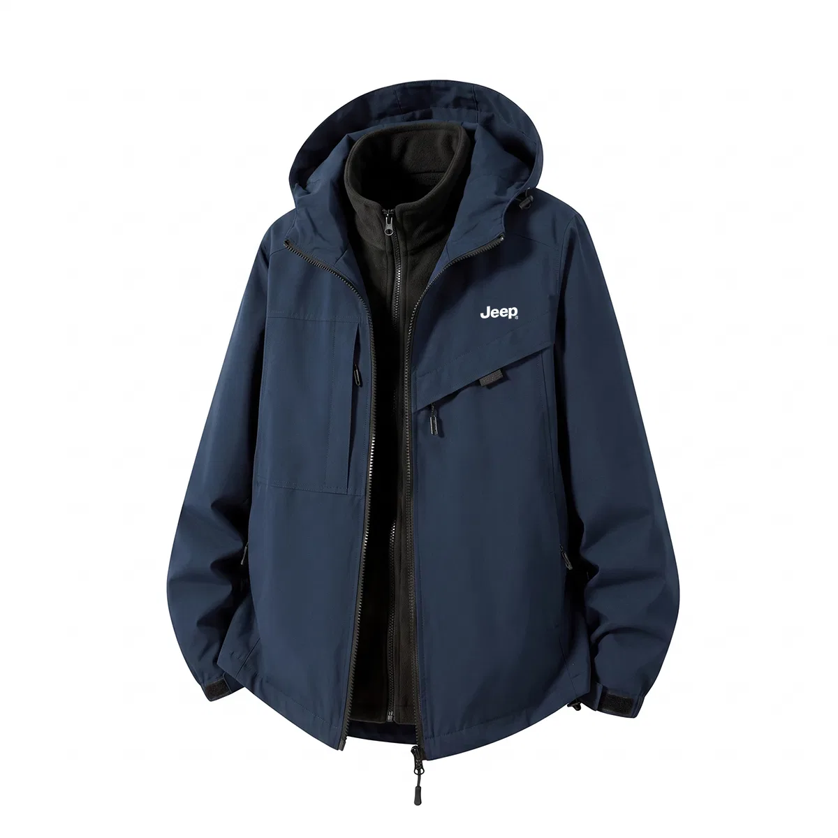 Детская куртка с капюшоном, прямой крой, модель Unisex Hooded Non Detachable Moderate Straight Fit, Jeep, Navy