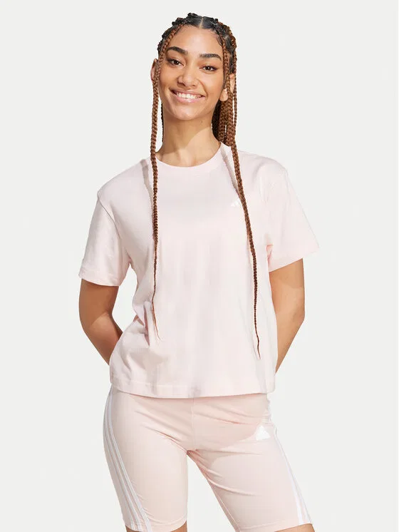 Футболка slim fit Essentials Small Logo Adidas, розовый