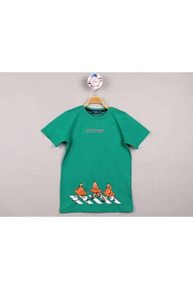 Детская футболка с принтом Cotton cuteway cones at work Edoy, Darkgreen