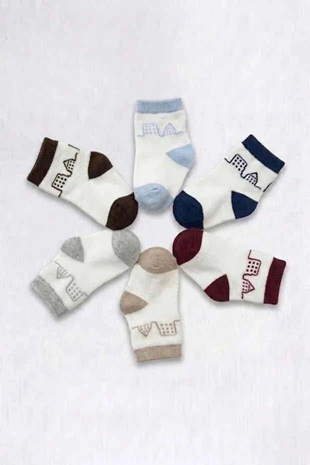 Детские носки для мальчиков хлопковые набор 6 шт Architectural patterned Cocole Socks, Multicolor — фото 3