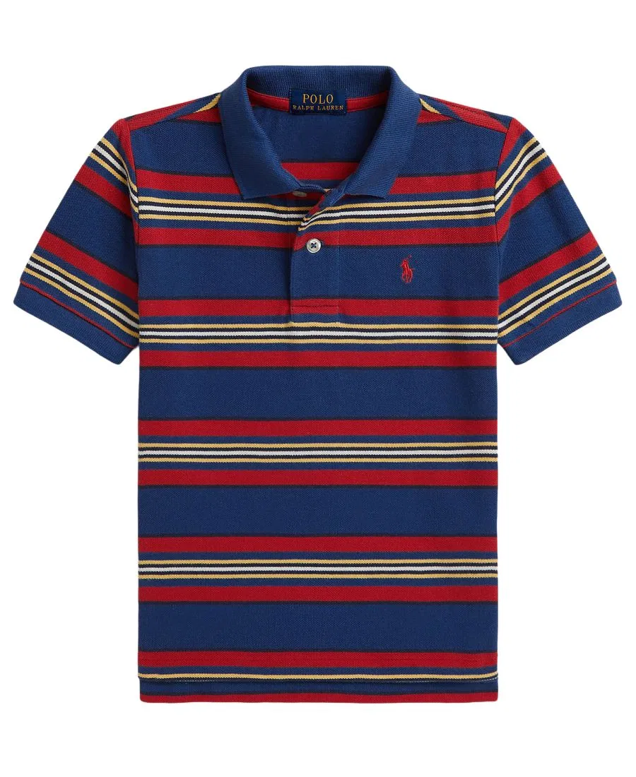 Детская футболка-поло с полосками Polo Ralph Lauren, Dusty Azure Multi