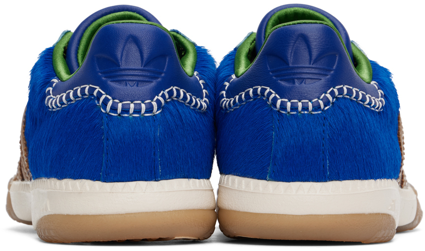 Коричневые и синие кроссовки Adidas Originals Edition Pony Samba Millennium Wales Bonner, Desert/Blue — фото 2