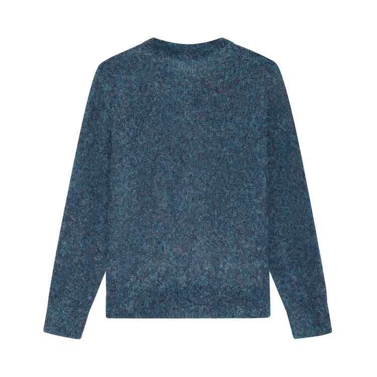 Детский пуловер с воротником-стойкой Mohair Blend Pullover Crew Neck Floral Yarn Nice Rice, Heather Blue — фото 3