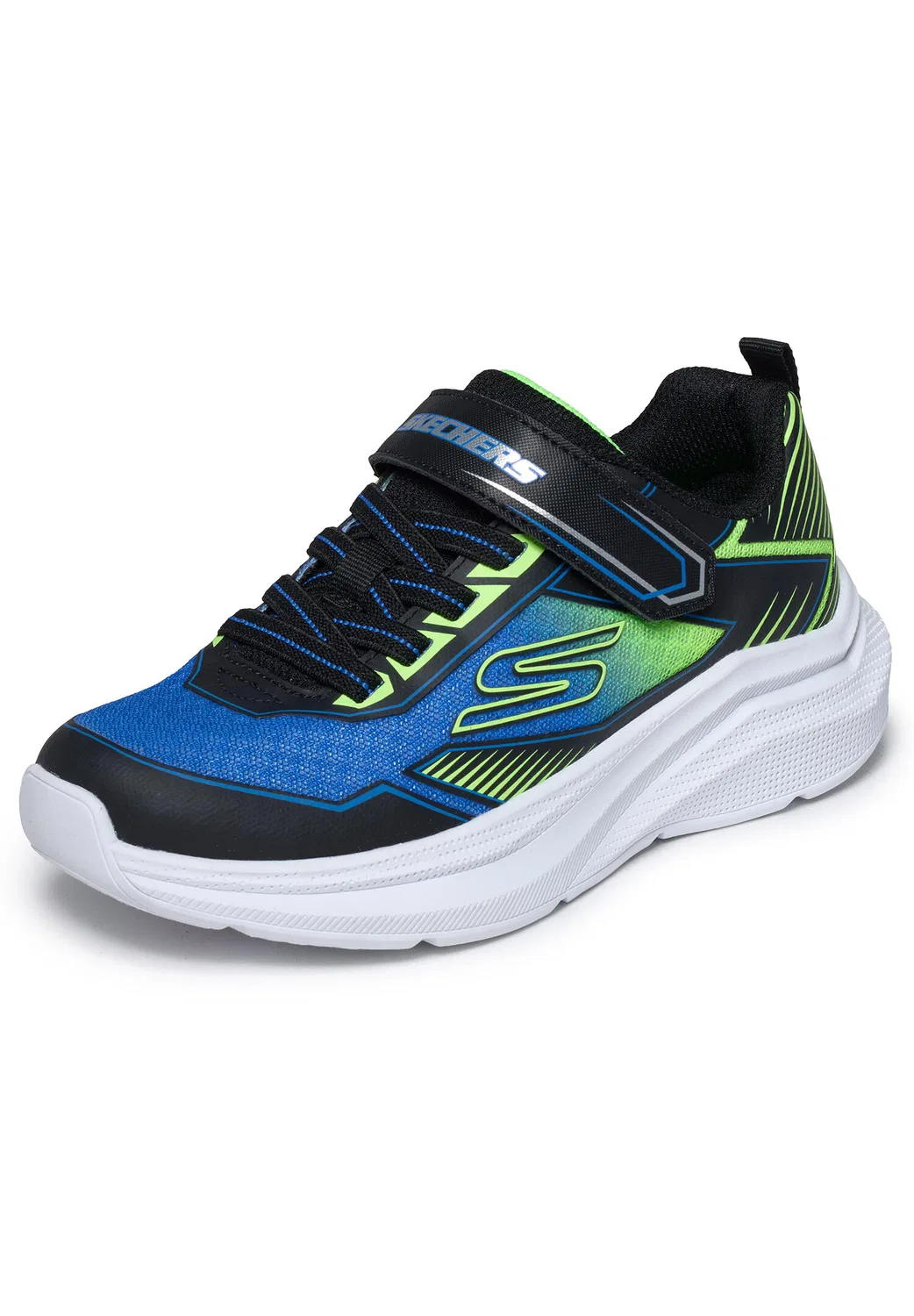 Детские спортивные кроссовки Grid-Drift Skechers, Schwarz Grun Weiß