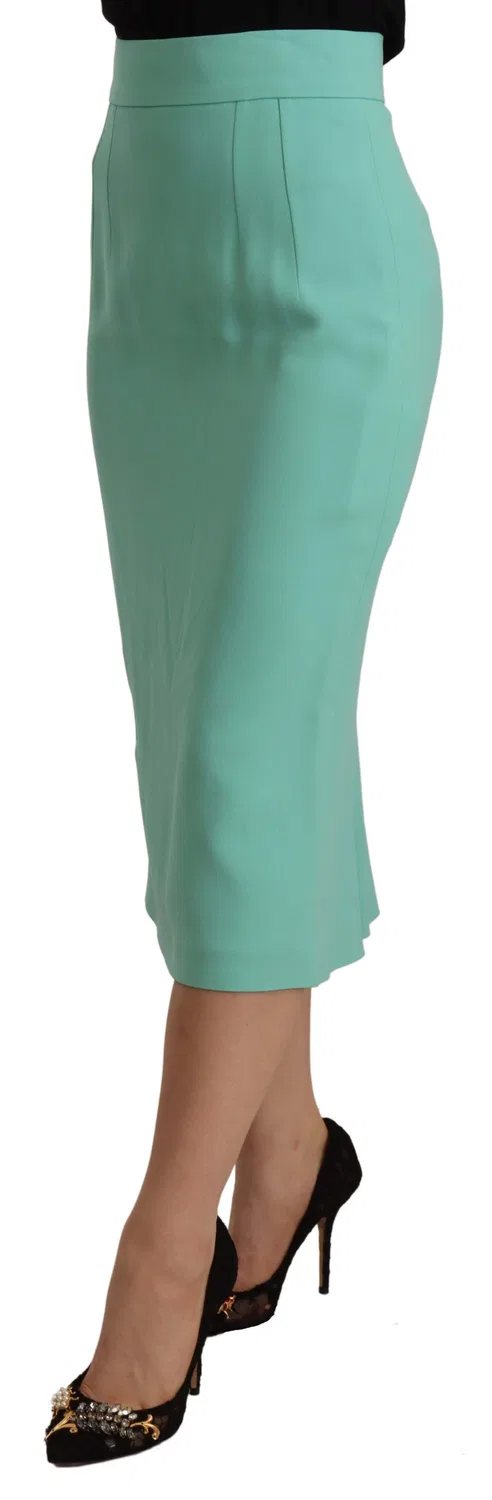 Женская юбка-карандаш миди с логотипом Pencil Cut Midi Dolce & Gabbana, Green — фото 3