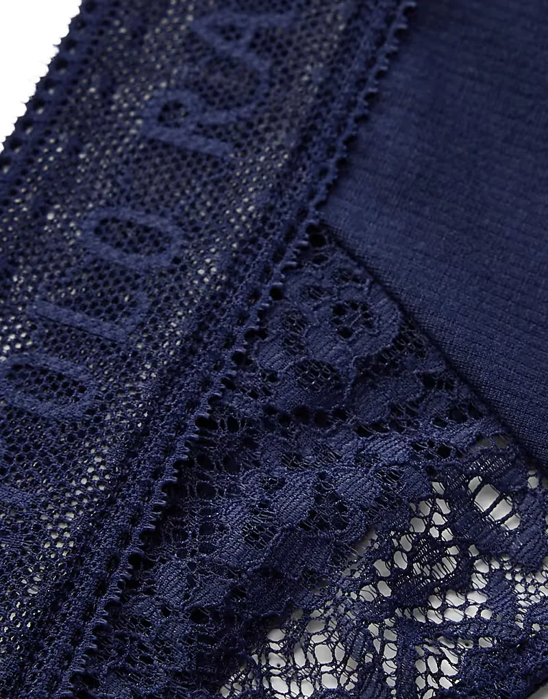 Кружевные стринги Polo Ralph Lauren Love Collection, темно-синий - NAVY — фото 3