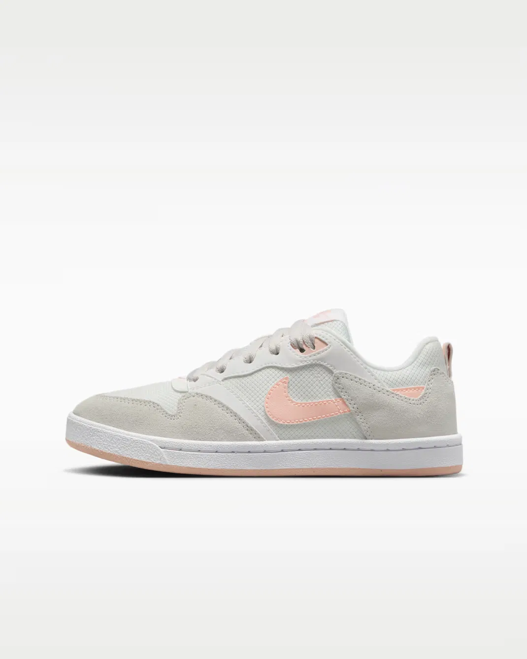Big Kids' Skate Shoes Nike SB Alleyoop, Summit White/Summit White/White/Washed Coral