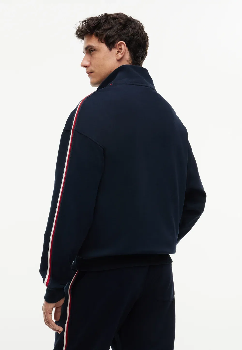 Рубашка на половину пуговиц - th global stripe lg - пижамная рубашка Tommy Hilfiger, Navy Blue — фото 3