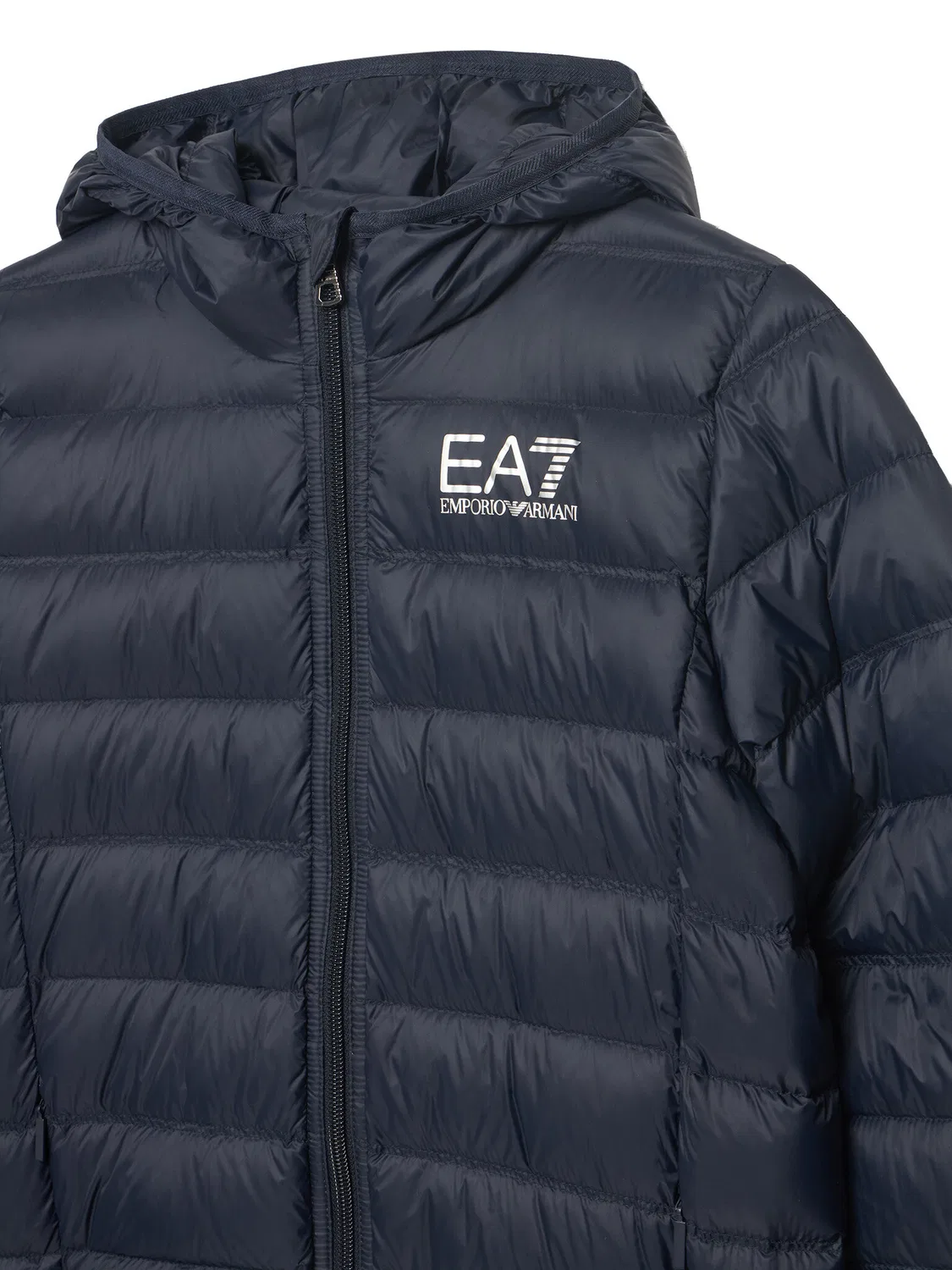 Пуховик стандартного кроя для мальчика Ea7 Emporio Armani, темно-синий — фото 3