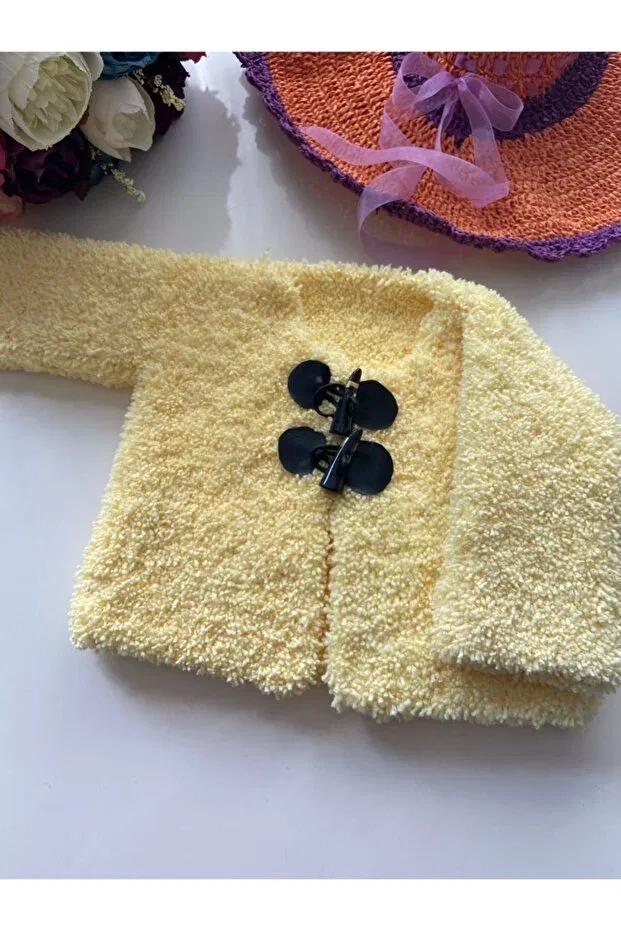 Детский вязаное кардиган для девочек с длинным рукавом Nartanesibutik, Yellow