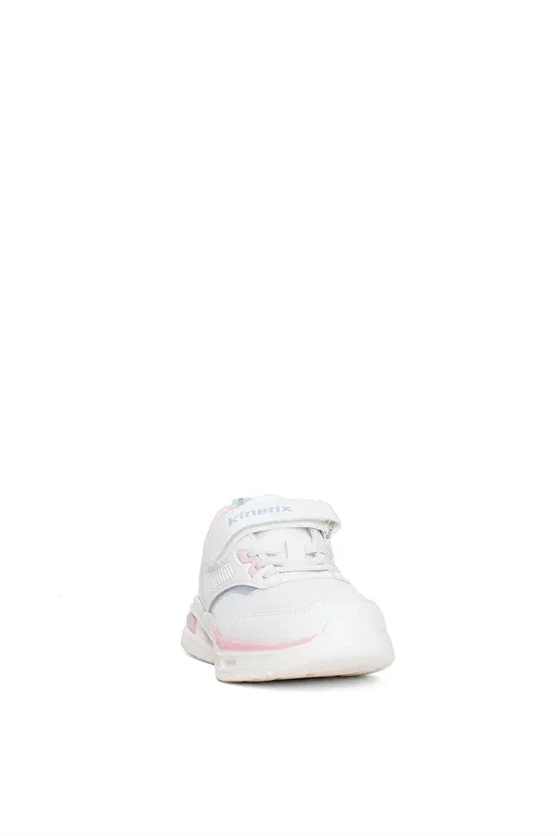 Детские кроссовки для девочек текстильные Kinetix, White - Pink — фото 2