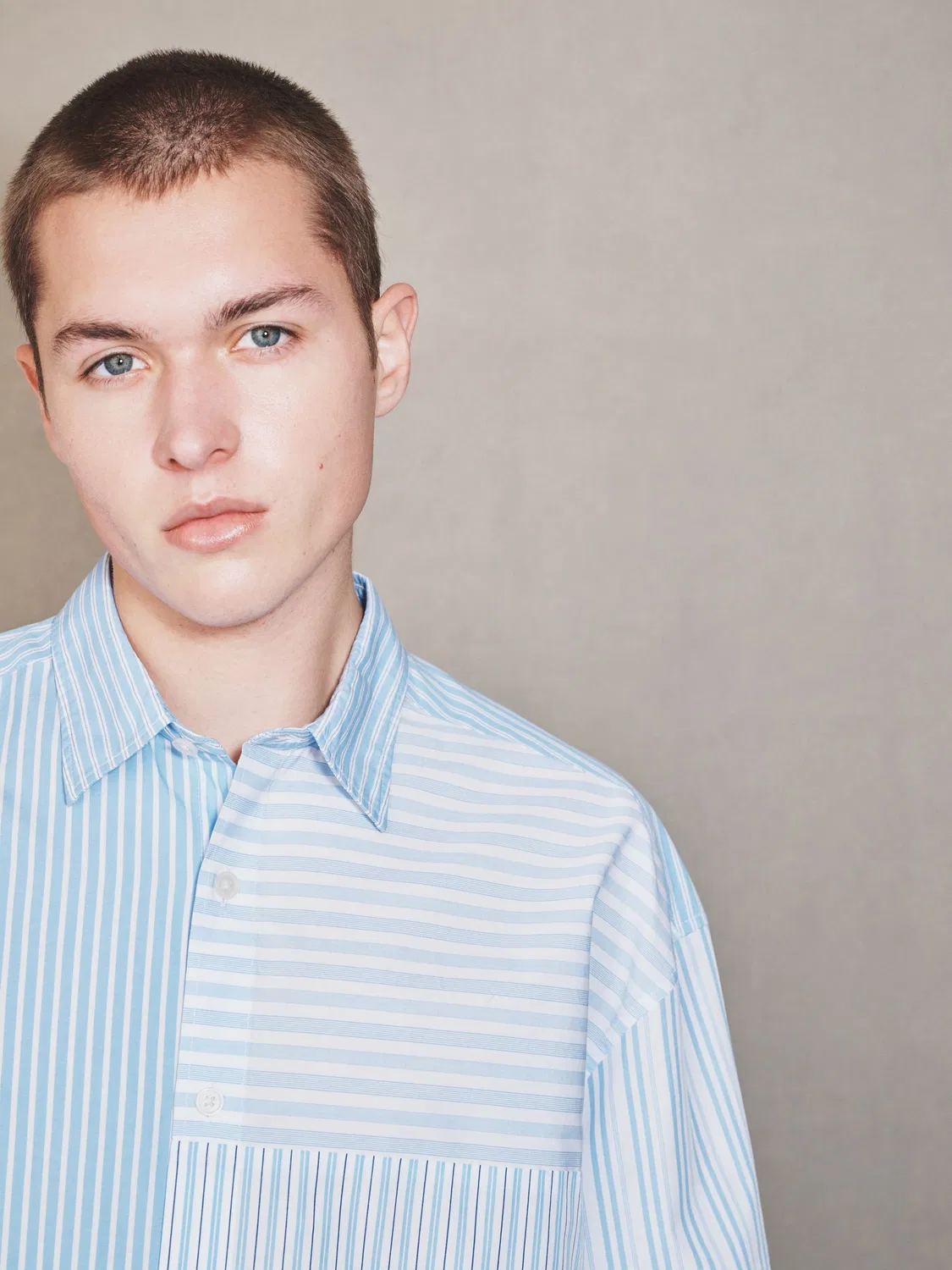 Рубашка с панельным принтом Blue Panel Stripe Shirt Next, синий — фото 4