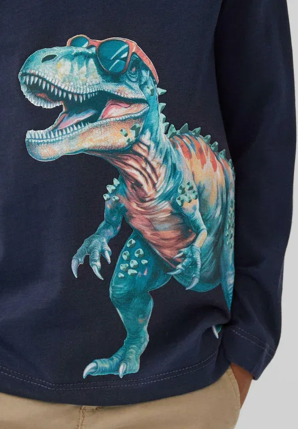 Лонгслив с принтом динозавров Long sleeved top S.Oliver, темно-синий — фото 3