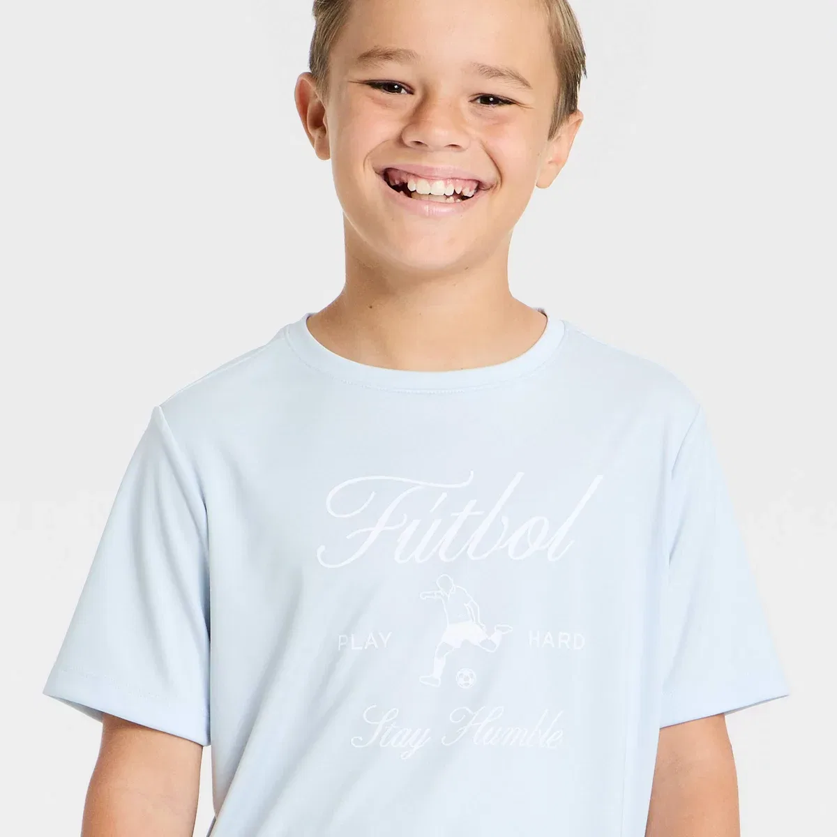 Детская футболка с принтом All In Motion KIDS PERFORMANCE Light Blue — фото 2