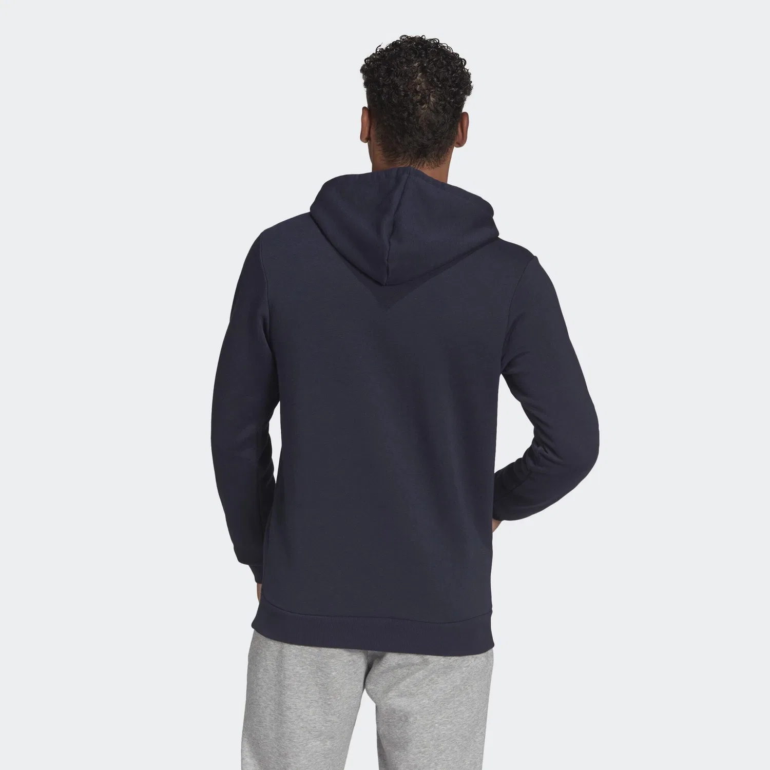 Мужское худи с принтом Essentials Linear Logo Adidas, Petrolblau Weiss — фото 4