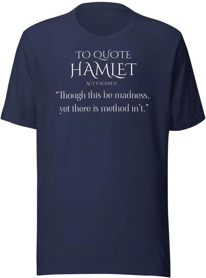 Мужская футболка с цитатой из Гамлета 3001 Unisex Short Sleeve Jersey T-Shirt, Navy