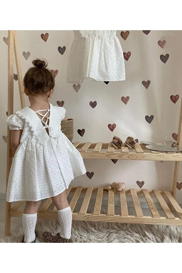 Детское платье для девочек кружевное Mininaf, White — фото 2