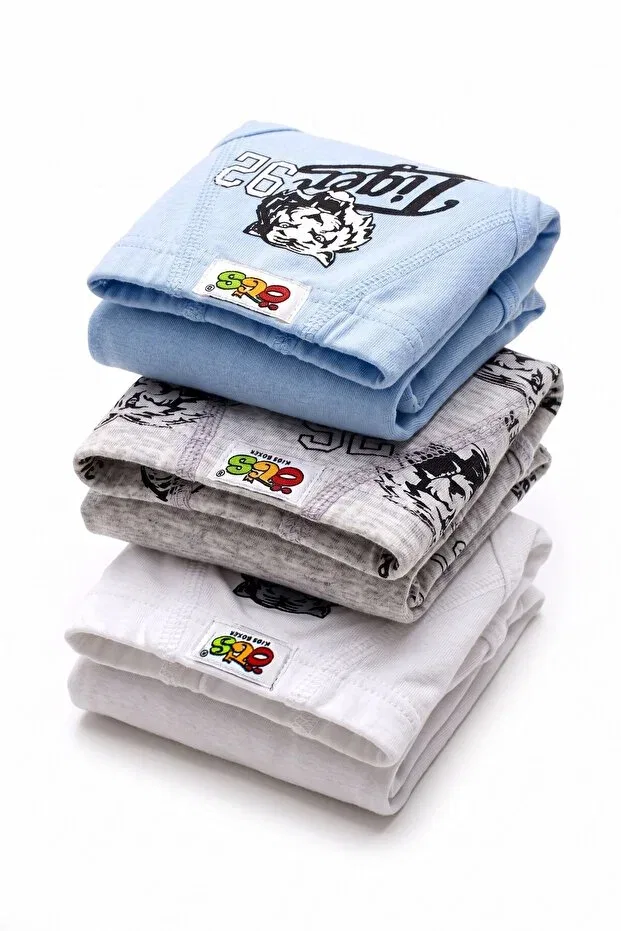 Детское белье для мальчиков хлопковое комплект 3 шт Boy'S 3-pack cotton underwear with printed breathable texture Öts, Colored — фото 4