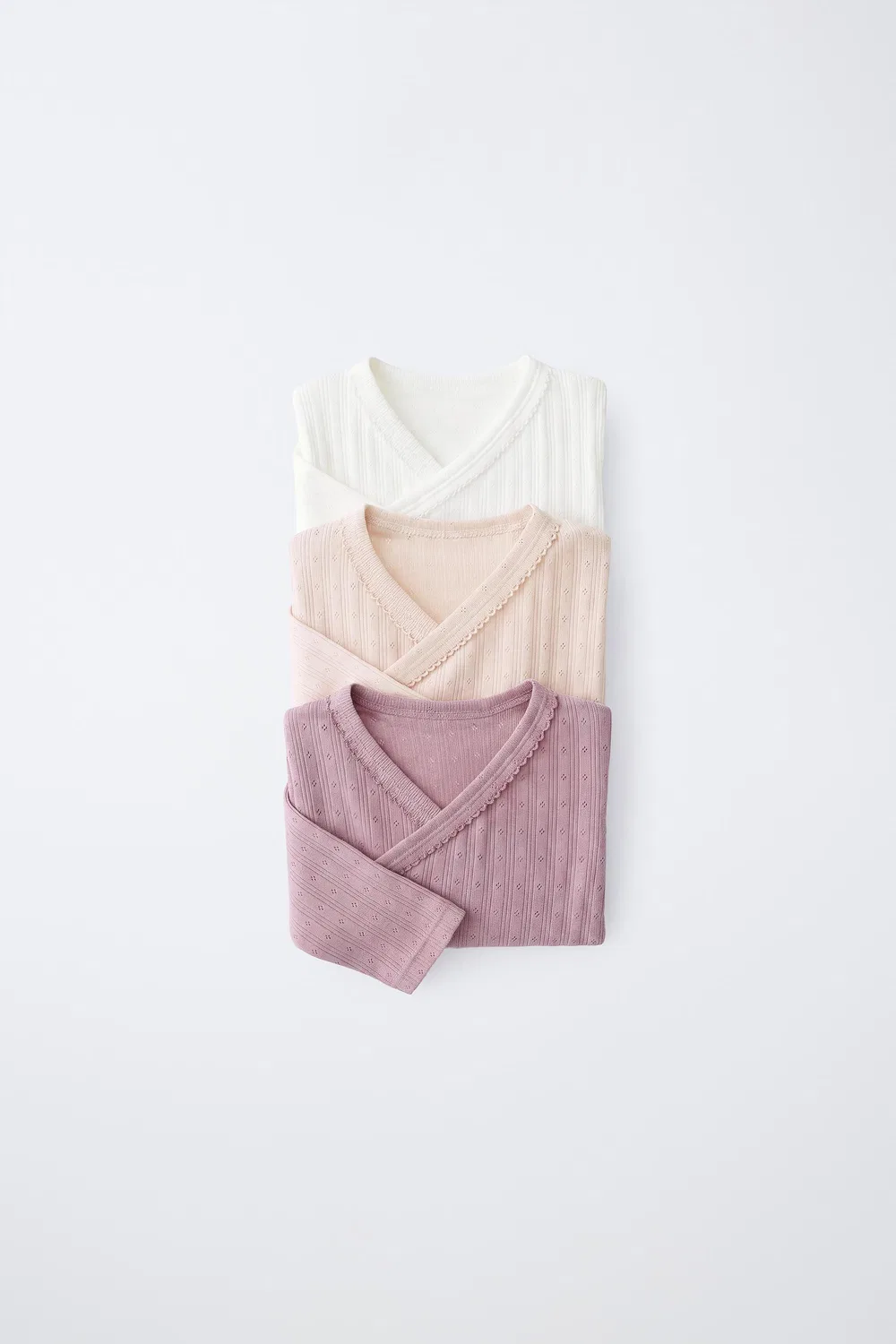 Комплект из 3 боди с ажурным узором. ZARA, Pink
