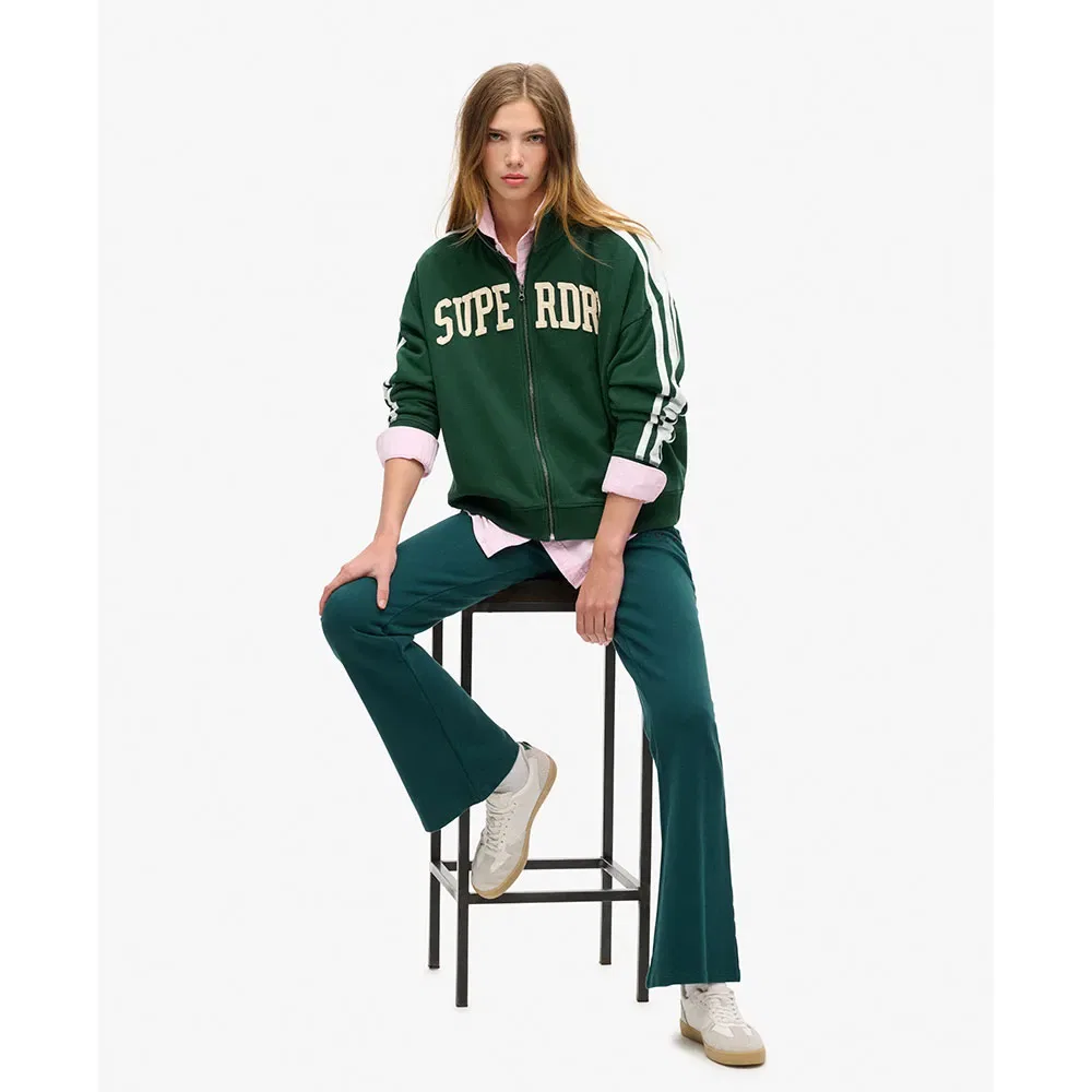 Худи Superdry Athletic Applq Loose full zip, зеленый — фото 2