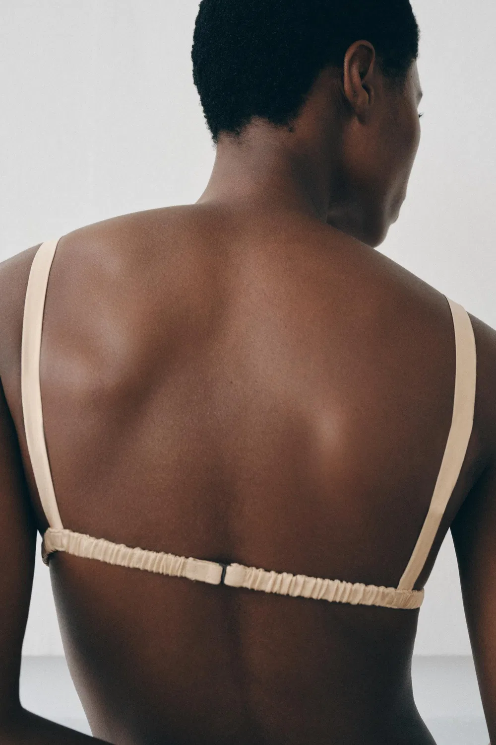 Треугольный бюстгальтер с бусинами и кружевом ZARA, Light pink — фото 3