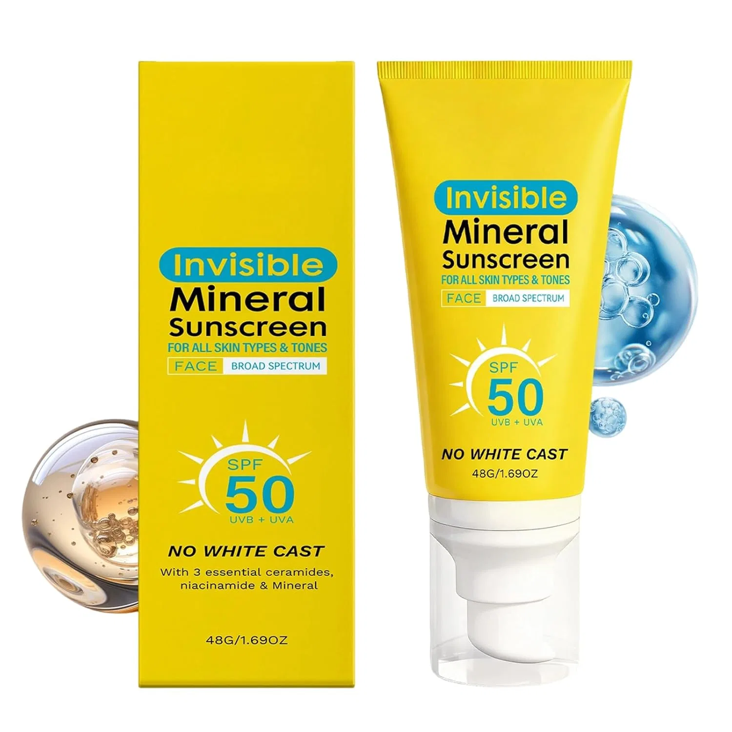 Солнцезащитный крем для лица SPF 50, Generisch, 48 мл