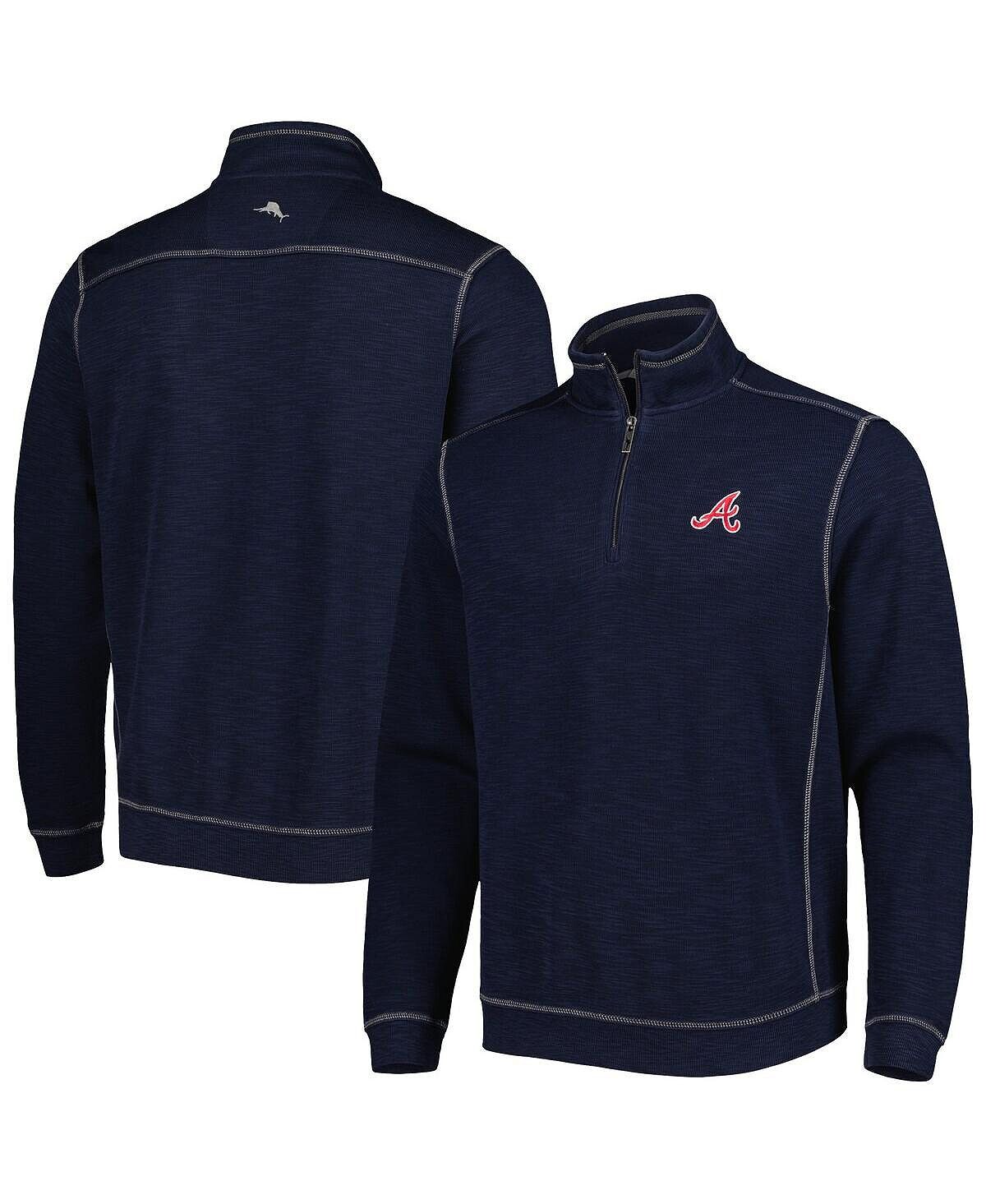 

Мужская синяя толстовка atlanta braves tobago bay tri-blend с молнией на четверть Tommy Bahama, синий