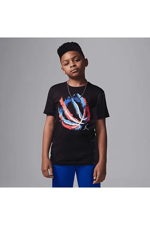 Детская футболка для девочек хлопковая Jordan JDB Bball Fire SS Tee Nike, 023