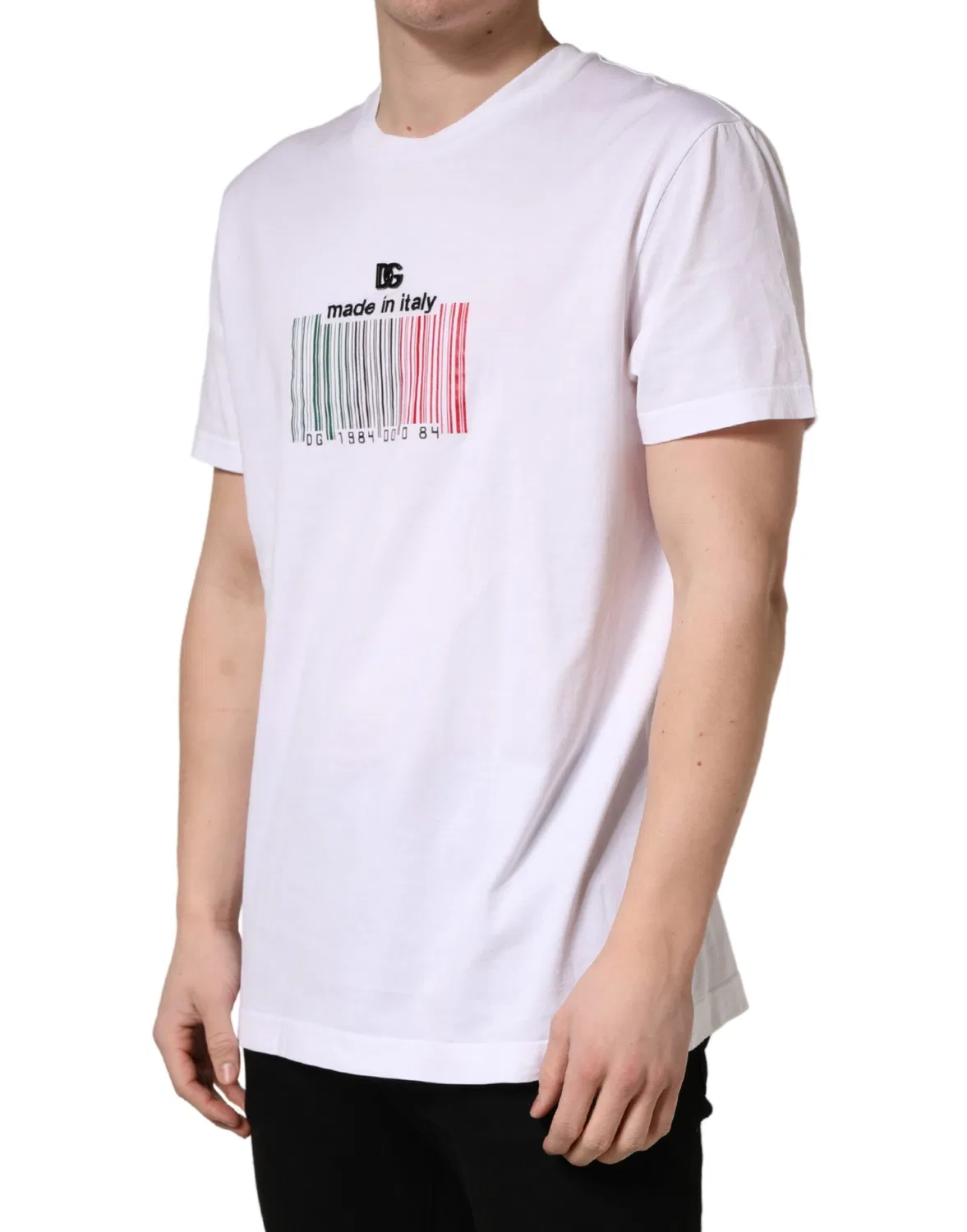 Мужская футболка с коротким рукавом с логотипом Barcode Dolce & Gabbana, White — фото 3