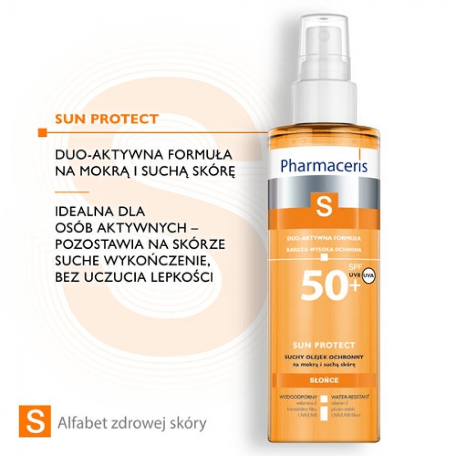 Pharmaceris S DRY PROTECTIVE OIL SPF 50+ для тела для взрослых для влажной и сухой кожи 200 мл — фото 4