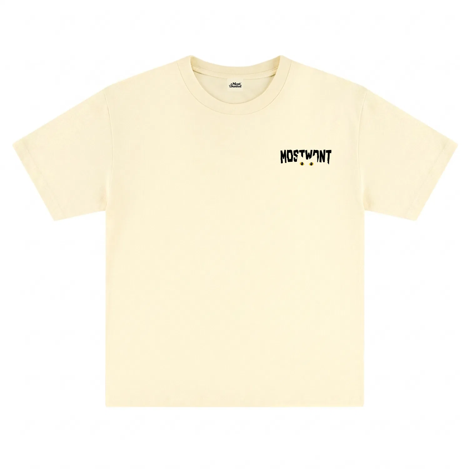 Детская футболка с круглым вырезом, средней плотности, MostwantedLab, Apricot With Black Print