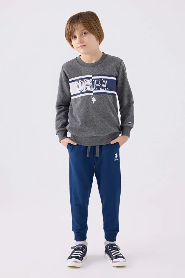Детский спортивный костюм для мальчиков с принтом U.S. Polo Assn., Gray