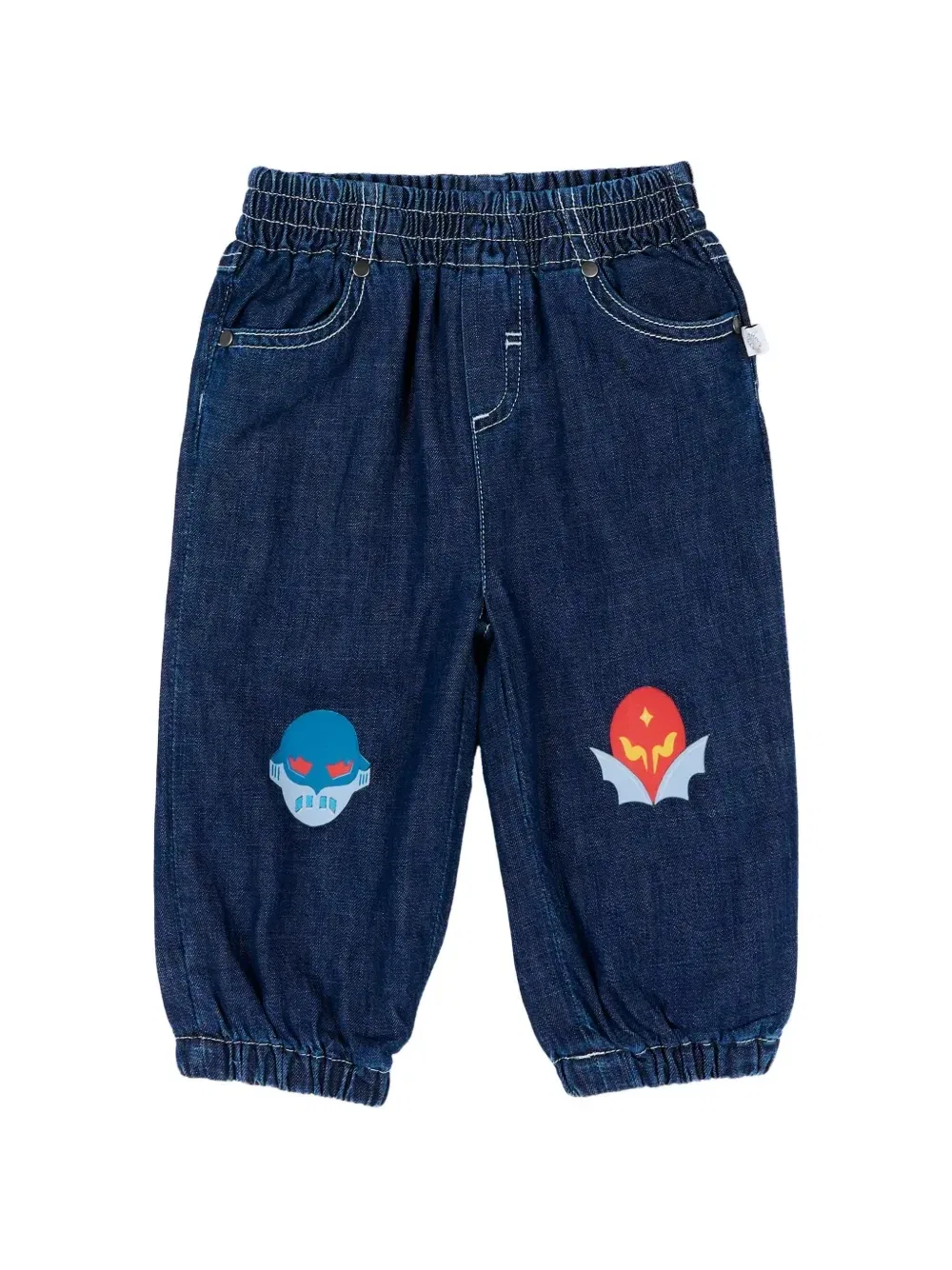 Джинсы с графическим принтом на резинке Stella Mccartney Kids, синий